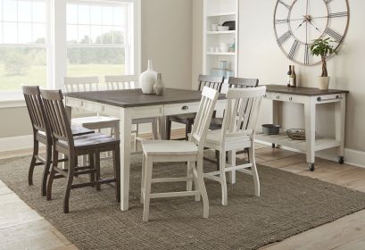 Cayla - 9 Piece Counter Height Dining Set - White