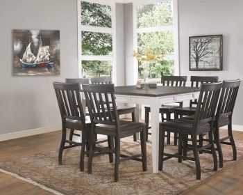 Cayla - 9 Piece Dining Set With Counter Height Table - Dark Brown