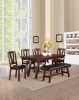 Dining Table 4x Side Chairs 1x Bench 6pcs Dining Set Walnut Finish Dining Room Furniture Transitional Style