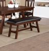 Dining Table 4x Side Chairs 1x Bench 6pcs Dining Set Walnut Finish Dining Room Furniture Transitional Style