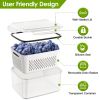 5Pcs Fruit Vegetable Containers with Removable Drain Basket Leakproof Lid Stackable Food Storage