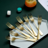 ReaNea Gold Dinner Forks 12 Pieces Stainless Steel 8.17" Fork Wedding Silverware Set