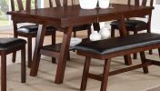 Dining Table 4x Side Chairs 1x Bench 6pcs Dining Set Walnut Finish Dining Room Furniture Transitional Style