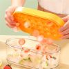 1pc 24 Grids Round Silicone Ice Tray Ice Mold Transparent Ice Cube With Lid Ice Storage Box Ice Tray Tool